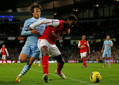 Tình huống chạm tay gây tranh cãi trận đại chiến Man City - Arsenal