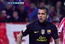 GOAL! D. Alves mở tỉ số cho Barca (Live: Atletico Madrid0-1 Barcelona)